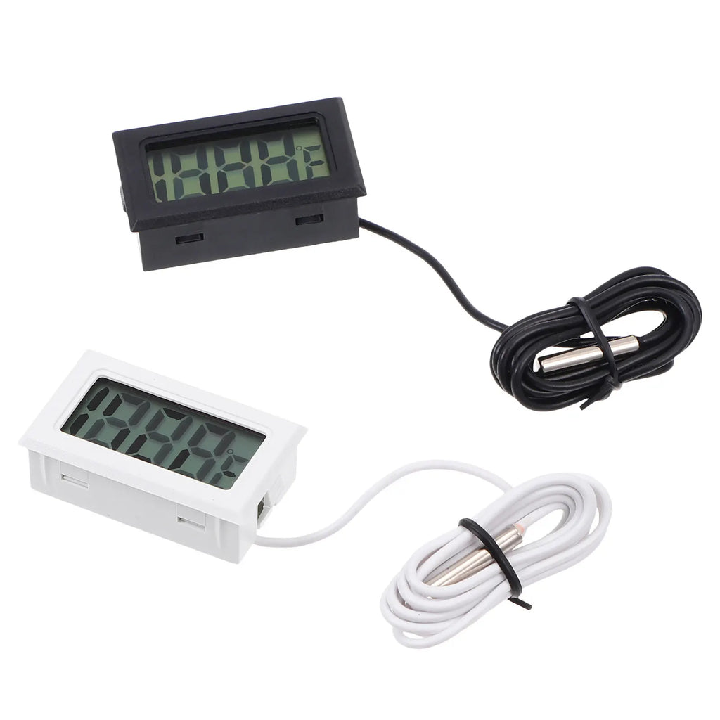 2Pcs Embedded Thermometer Digital Display Mini Electronic Refrigerator Temperature Gauge Fast Response Portable Home Monitoring