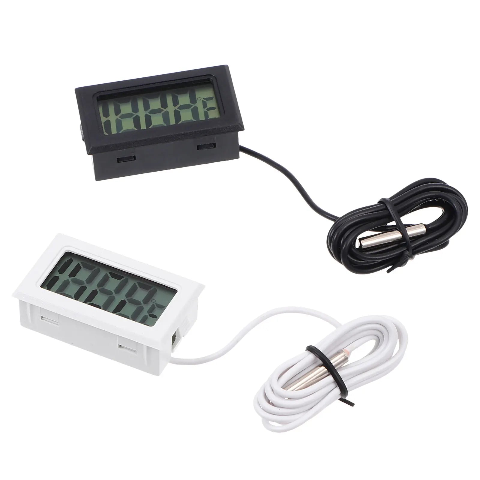 2Pcs Embedded Thermometer Digital Display Mini Electronic Refrigerator Temperature Gauge Fast Response Portable Home Monitoring